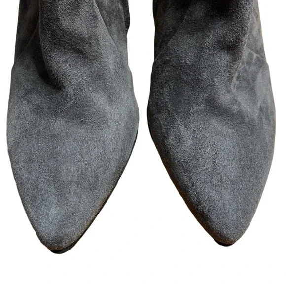 Paul Green Gray Heeled Ankle Boots Suede Side zipper UK Size 6.5 (US 9) - Picture 3 of 6